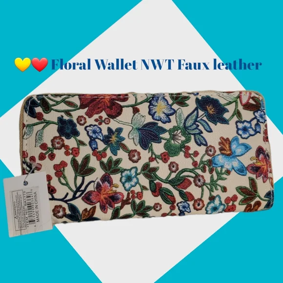❤️❤️ Floral Wallet NWT. Faux Leather - Picture 2 of 12